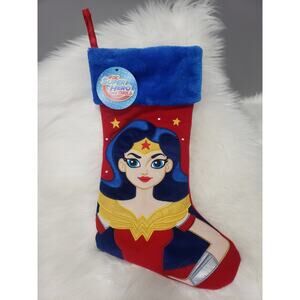 Wonder Woman Cartoon Christmas Stocking‎ Holiday Decor DC Comics Superhero Girls